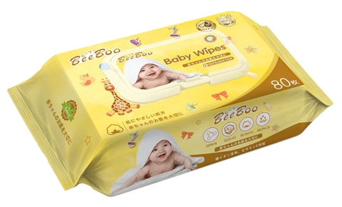 Khăn giấy ướt trẻ em Beeboo 80 miếng (màu vàng)