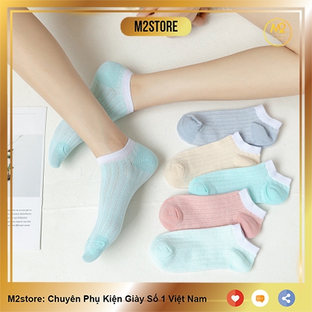 Set 5 Đôi Vớ Tất Nữ Cổ Ngắn Style Đơn Giản TNG23-G5