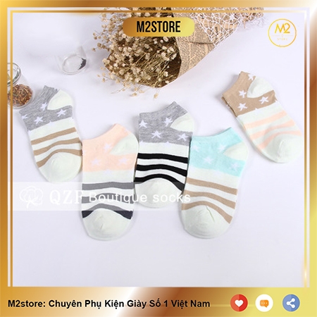 Set 5 Đôi Vớ Tất Nữ Cổ Ngắn Hình Ngôi Sao Đáng Yêu TNG26-G6