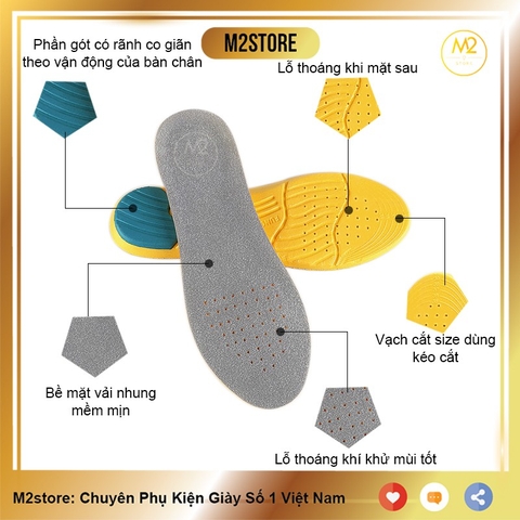 1 cặp lót giày thể thao êm chân, hai lớp thấm hút mồ hôi, chống hôi chân_LGTT05_LOTGIAY XIMO