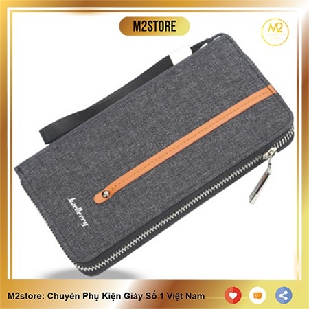 Bóp ví nam dài Baellerry Canvas Retro Hàn Quốc, sang trọng, lịch lãm (VND11-A2)