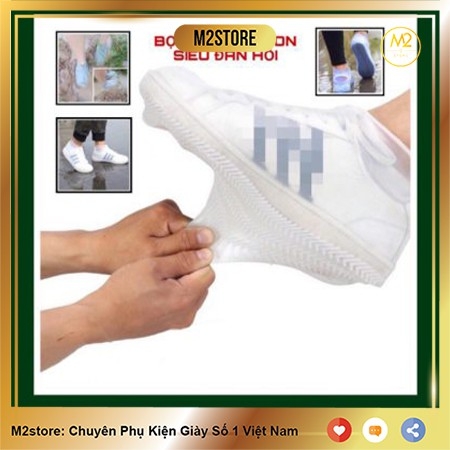 Bọc giày đi mưa Silicon siêu đàn hồi cao cấp, có đế chống trượt ( Loại cao cấp ) BGDM02