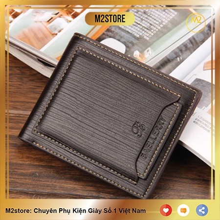 Bóp ví nam ngang da Baellerry XIMO thời trang siêu mỏng hàn quốc (VNN15-A2)
