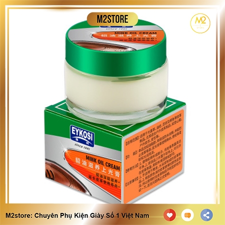 Mỡ chồn bảo dưỡng,  chăm sóc, đánh bóng, làm sạch đồ da Mink Oil Eykosi cho áo da, giày da, túi ví da (XDG65-E2)