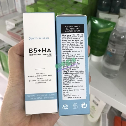 Tinh chất Avo Skinlab B5+HA Hydration Complex 30ml [Chính Hãng]