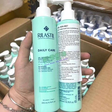 Gel Rửa Mặt Rilastil Daily Care Purifying Cleansing Gel Da Dầu 200ml [Chính Hãng]