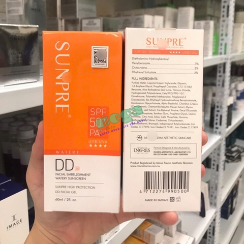 Kem Chống Nắng Mona Frema SUNPRE DD Facial Gel SPF 50+ 60ml [Chính Hãng]