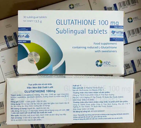 Viên ngậm trắng da Glutathione 100mg Sublingual Tablets