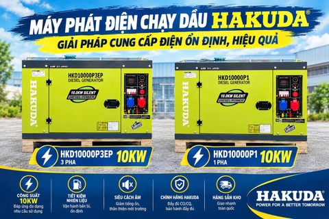 Máy Phát Điện Chạy Dầu Hakuda 10KW – Giải Pháp Cung Cấp Điện Ổn Định, Hiệu Quả