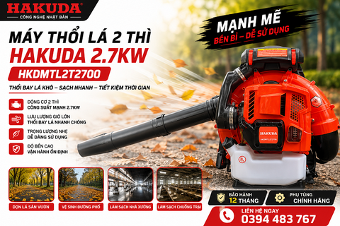 Máy Thổi Lá 2 Thì Hakuda 2.7KW HKDMTL2T2700 Chính Hãng, Giá Rẻ