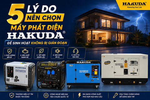 5 Lý Do Nên Chọn Máy Phát Điện Hakuda Để Sinh Hoạt Không Bị Gián Đoạn