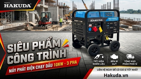Máy Phát Điện Chạy Dầu 10kW Hakuda HKD10000P1T – Siêu Phẩm Cho Mọi Công Trình