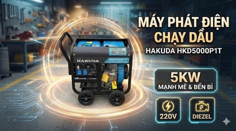 Máy Phát Điện Chạy Dầu 5KW Hakuda HKD5000P1T: Lựa Chọn Số 1 Cho Gia Đình Và Kinh Doanh