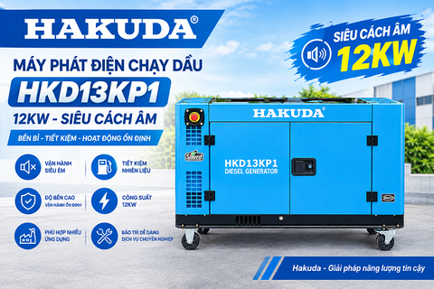 Máy Phát Điện 12KW Chạy Dầu Hakuda HKD13KP1 – Giải Pháp Điện Dự Phòng