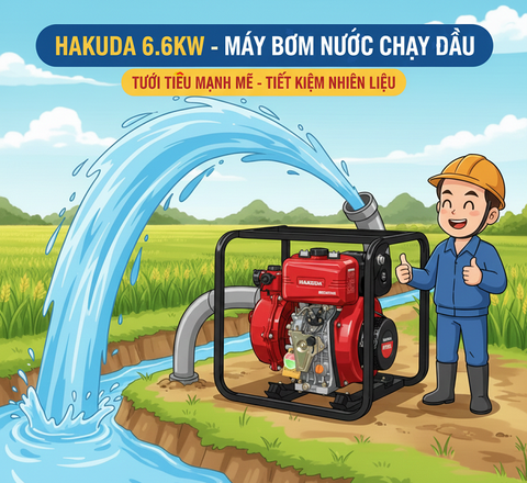 🚀 Tại Sao Máy Bơm Nước Chạy Dầu Hakuda 6.6KW Là 