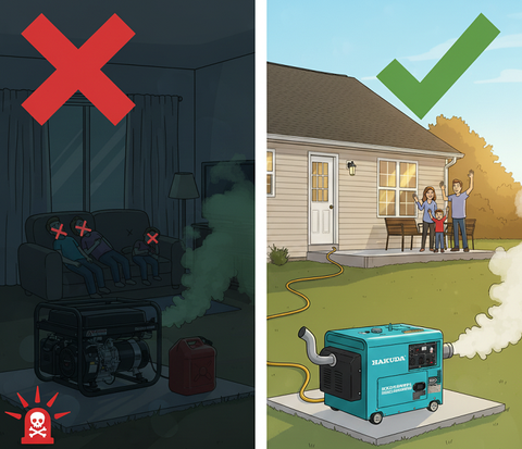 ⚠️ Cảnh Báo Khẩn Cấp: Vì Sao Tuyệt Đối KHÔNG ĐƯỢC ĐẶT Máy Phát Điện Trong Nhà? Nguy Cơ Ngạt Khí Carbon Monoxide (CO) Chết Người