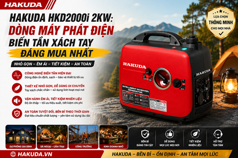 Hakuda HKD2000i 2KW: Dòng Máy Phát Điện Biến Tần Xách Tay Đáng Mua Nhất