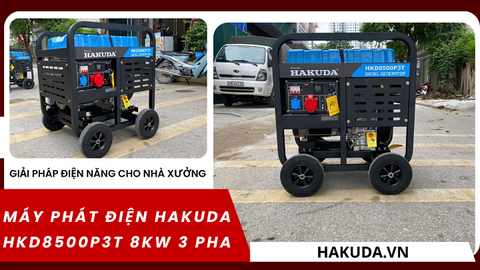 Giải Pháp Điện Năng Cho Nhà Xưởng: Máy Phát Điện Hakuda HKD8500P3T 8KW 3 Pha