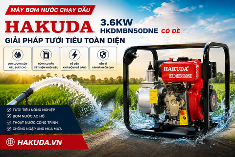 Máy Bơm Nước Chạy Dầu Hakuda 3.6KW HKDMBN50DNE Có Đề: Giải Pháp Tưới Tiêu Toàn Diện