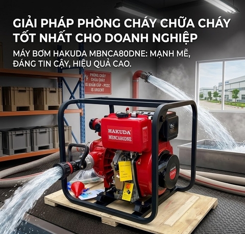 Máy Bơm Nước Cao Áp Hakuda 6.6KW MBNCA80DNE | Máy Bơm Cứu Hỏa Chính Hãng