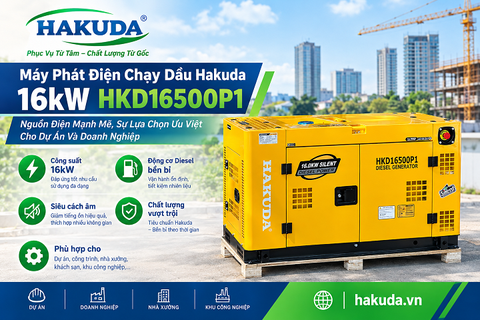 Máy Phát Điện Chạy Dầu Hakuda 16kW HKD16500P1 – Nguồn Điện Mạnh Mẽ, Sự Lựa Chọn Ưu Việt Cho Dự Án Và Doanh Nghiệp