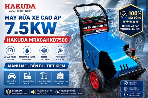 Máy Rửa Xe Cao Áp 7.5KW Hakuda MRXCAHKD7500 Piston Sứ Chính Hãng