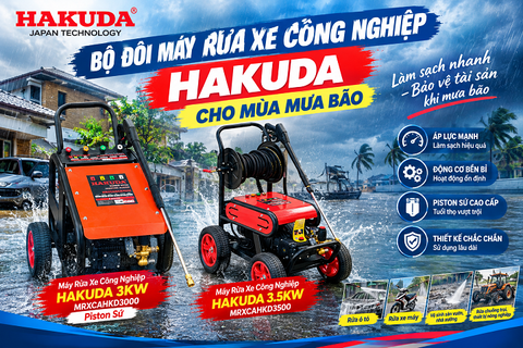 Bí Quyết Vệ Sinh Mùa Mưa Bão Với Bộ Đôi Máy Rửa Xe Công Nghiệp Hakuda Siêu Sức Mạnh