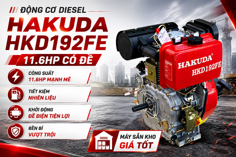 Động Cơ Diesel Hakuda HKD192FE 11.6HP Có Đề: Trái Tim Mạnh Mẽ Cho Mọi Loại Máy Móc