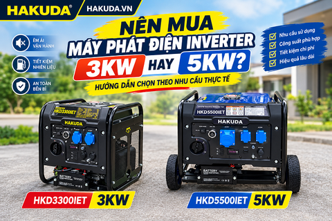 Nên Mua Máy Phát Điện Inverter 3KW Hay 5KW? Hướng Dẫn Chọn Theo Nhu Cầu Thực Tế