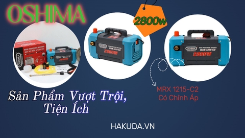 Máy Rửa Xe 2800W Oshima MRX 1215-C2 Có Chỉnh Áp - Sản Phâm Vượt Trội, Tiện Ích