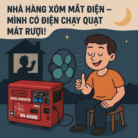 NHÀ HÀNG XÓM MẤT ĐIỆN – MÌNH CÓ ĐIỆN CHẠY QUẠT MÁT RƯỢI!