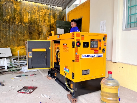 Máy Phát Điện Chạy Dầu 10Kw Hakuda GPS10F Tua Chậm - Dự Án Vietinbank Thanh Hóa