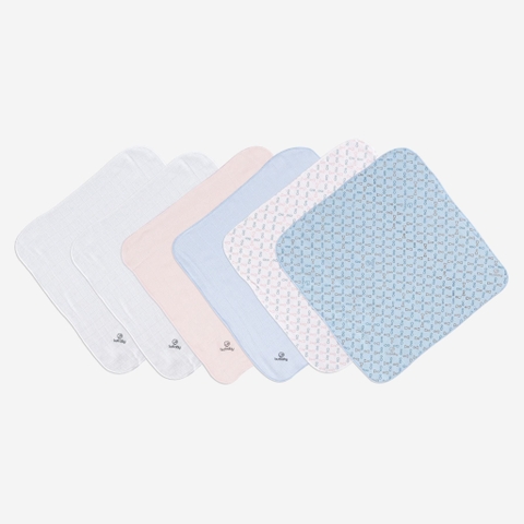 Bu Baby AMU104806.FREE38 | Khăn sữa Muslin pack 6 | Free size - Mix màu Iconic 01