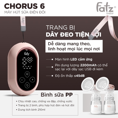 Máy hút sữa điện đôi Chorus 6 Fatzbaby