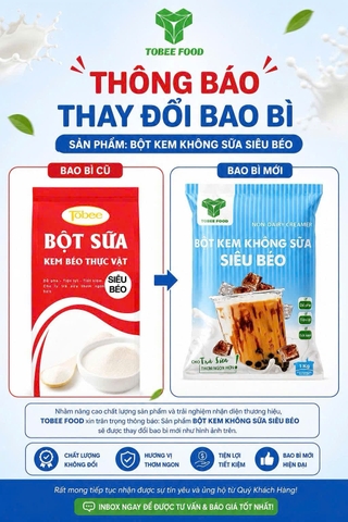 BỘT SỮA TOBEE SIÊU BÉO - 1KG | NGUYÊN LIỆU PHA CHẾ