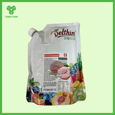 Delthin Mứt Trái Cây Thuỷ Mật Đào - Nguyên Liệu Pha Chế Tobee Food
