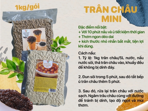 TRÂN CHÂU MINI ROYAL - 1kg | Topping làm Trà Sữa - TOBEE FOOD