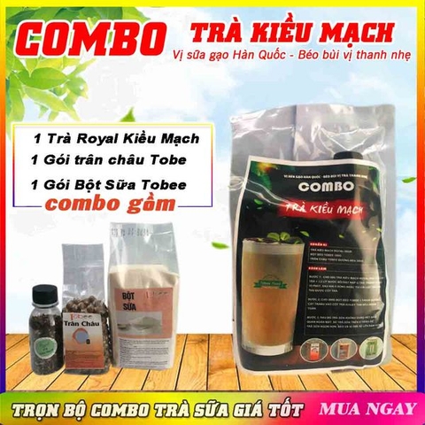 Combo trà kiều mạch - Topping trân châu đen