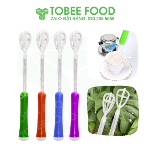 Cây đánh bọt cầm tay cà phê nhựa