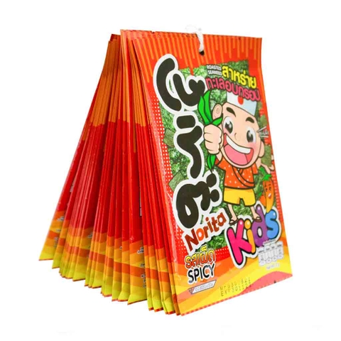 Rông biển ăn liền Norita Thái Lan miếng to 4gram ( màu đỏ Vị cay )