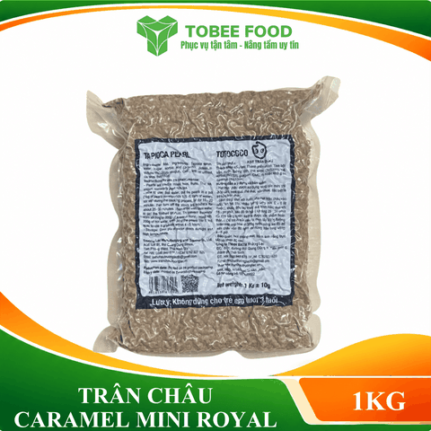 TRÂN CHÂU CARAMEL MINI ROYAL - 1kg | Topping làm Trà Sữa - TOBEE FOOD