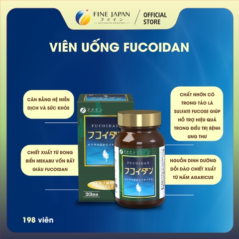 Viên uống cân bằng hệ miễn dịch Fucoidan FINE JAPAN lọ 198 viên