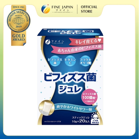 Thạch lợi khuẩn Bifido Bacteria FINE JAPAN hỗ trợ cân bằng hệ vi sinh đường ruột hộp 20 thanh