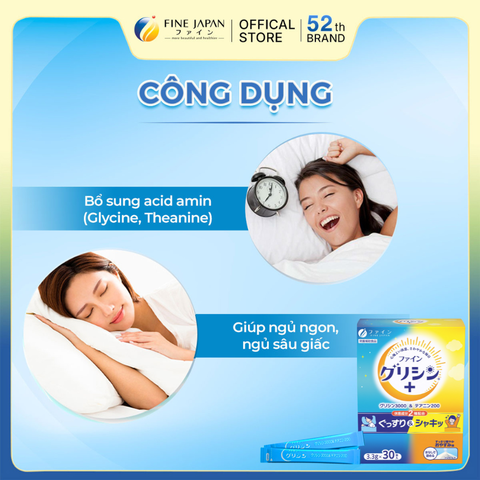 THỰC PHẨM BẢO VỆ SỨC KHỎE GLYCINE3000 & THEANINE200 FINE JAPAN HỘP 30 THANH