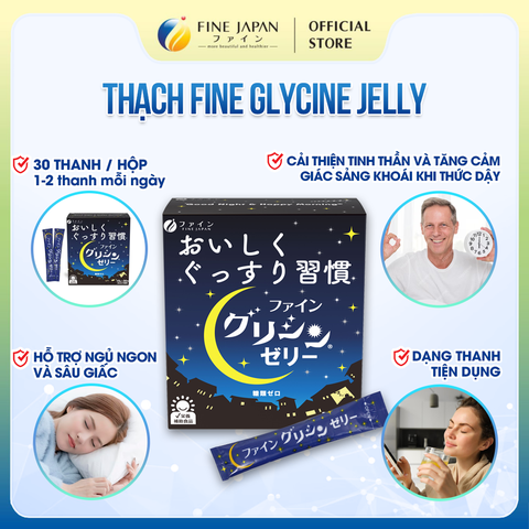 Thạch hỗ trợ ngủ ngon và sâu giấc Glycine & Theanine FINE JAPAN hộp 30 thanh
