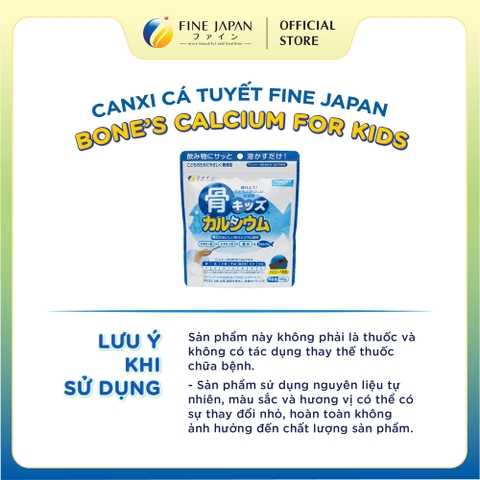 [Vị Sô-cô-la] Bột Canxi Cá Tuyết Fine Bone's Calcium For Kids FINE JAPAN bổ sung Canxi phát triển chiều cao gói 140g