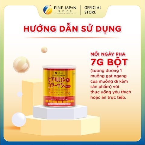 Bột uống Hyaluron & Collagen FINE JAPAN hạn chế lão hóa da lon 196g