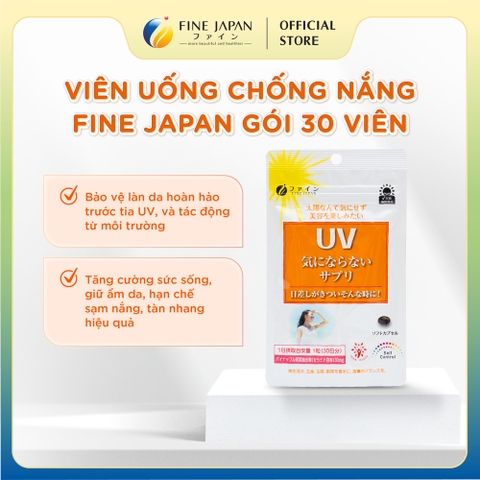 Viên uống chống nắng UV Care Plus FINE JAPAN hạn chế lão hóa da và giúp da sáng mịn gói 30 viên
