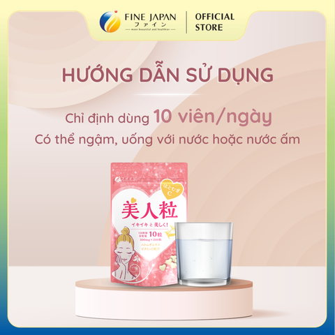 Viên uống mỹ nhân Vitamin C & tinh chất hạt Ý Dĩ dưỡng trắng da FINE JAPAN gói 200 viên