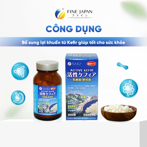 THỰC PHẨM BẢO VỆ SỨC KHỎE ACTIVE KEFIR FINE JAPAN LỌ 300 VIÊN